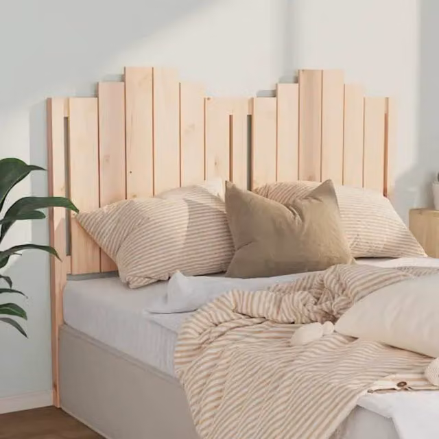 Berkfield Home Rustic Solid Wood Pine Bed Headboard, Brown, W: 141 cm, D: 4 cm, H: 110 cm – 1