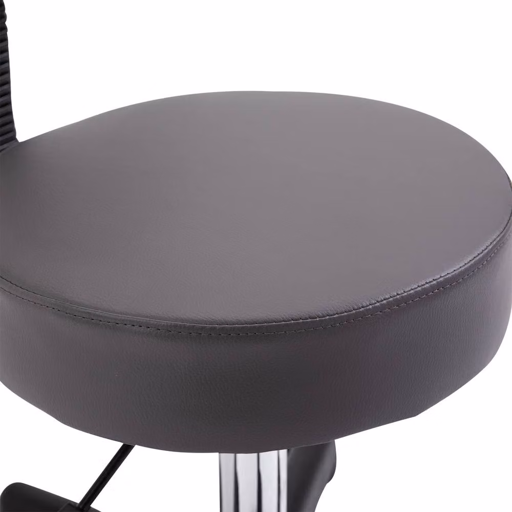 STILVORA Adjustable Height Salon Stool with Wheels in Grey – 9