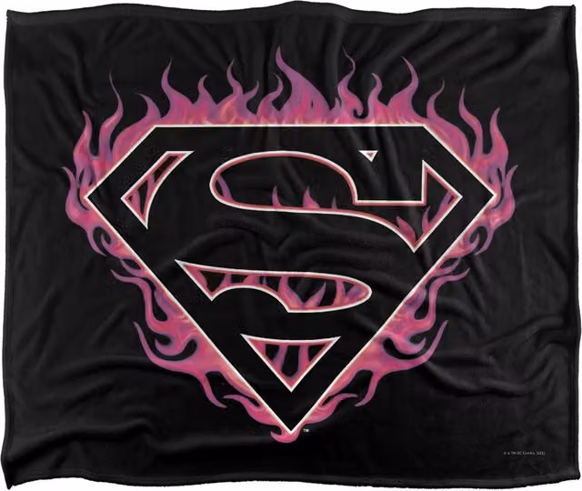LOGOVISION Superman Logo Silky Touch Super Soft Fleece Throw Blanket in White and Pink, W/D/H: 152 x 127 cm – 6