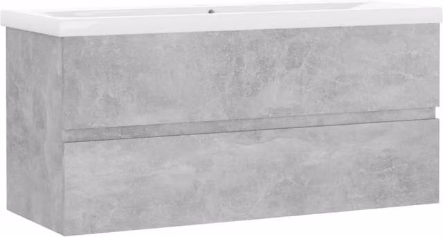 Berkfield Home Modern Bathroom Sink Cabinet with Ceramic Basin in Matt Concrete Grey