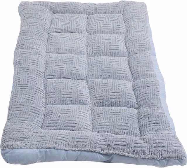 Livingandhome Quilted Mattress Topper with Elastic Straps, Grey Blue, Height: 10 cm, W/D/H: 180 x 200 x 10 cm