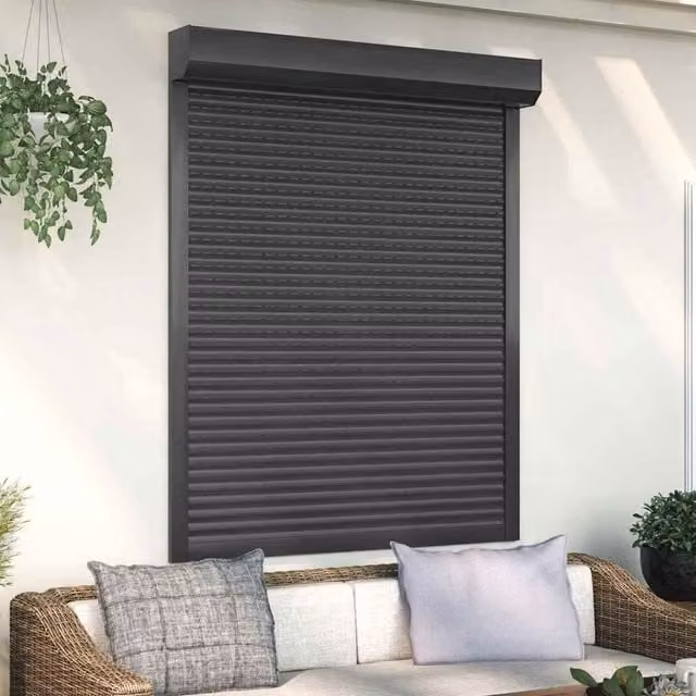 Berkfield Home Manual Aluminium Roller Shutter, Anthracite, W: 120 cm, H: 150 cm – 1