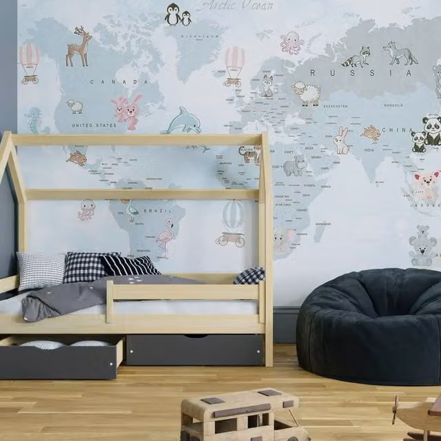 Superfresco Easy Whole Wide World Grey Abstract Mural, W: 300 cm, H: 280 cm