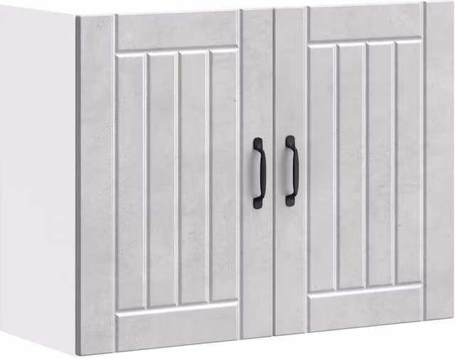 Berkfield Home Lucca Modern Kitchen Wall Cabinet in Concrete Grey with Glass Doors