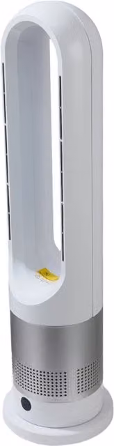 Livingandhome Freestanding Bladeless Fan Heater with Remote and App Control, Silver and White