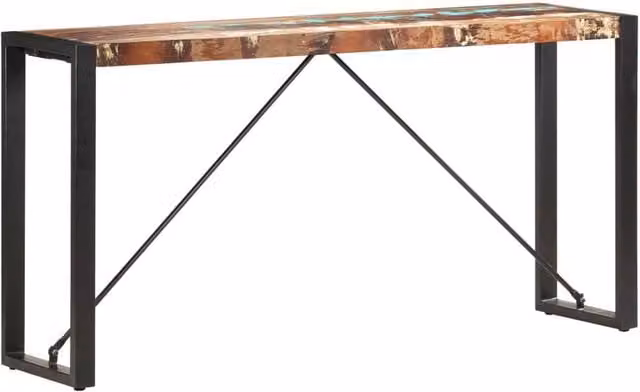 Berkfield Home Industrial Console Table in Brown Solid Reclaimed Wood W/D/H: 150 x 35 x 76 cm