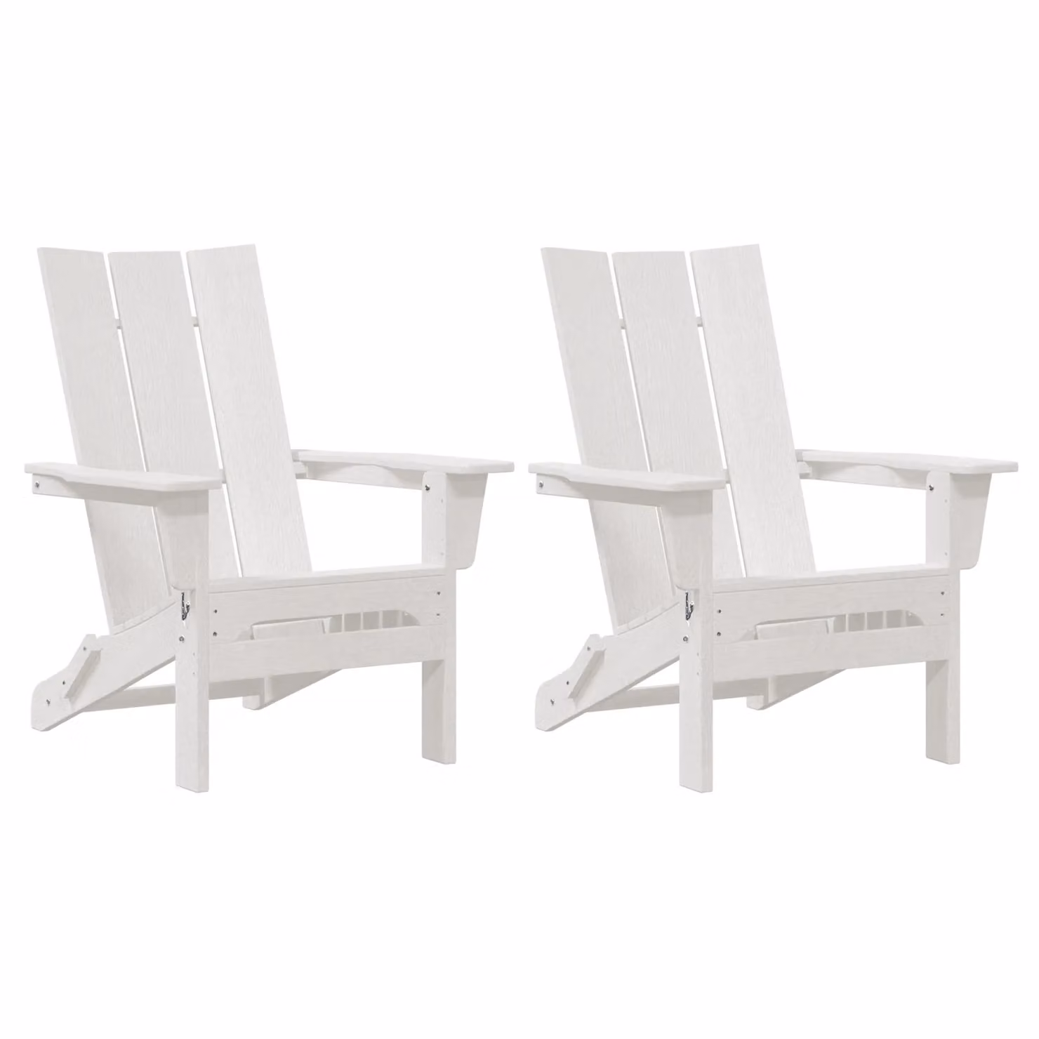 Berkfield Home Set of 2 Foldable Adirondack Chairs in White, W/D/H: 74.5 x 80.5 x 90 cm – 2