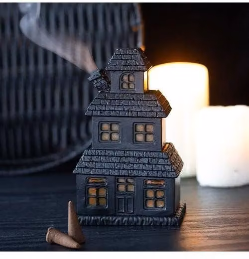 KDMD Black Haunted House Plastic Incense Cone Holder for Halloween Parties – 1