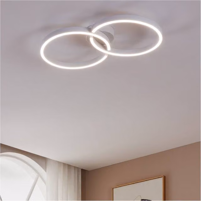 Loops Modern White LED Ring Ceiling Light