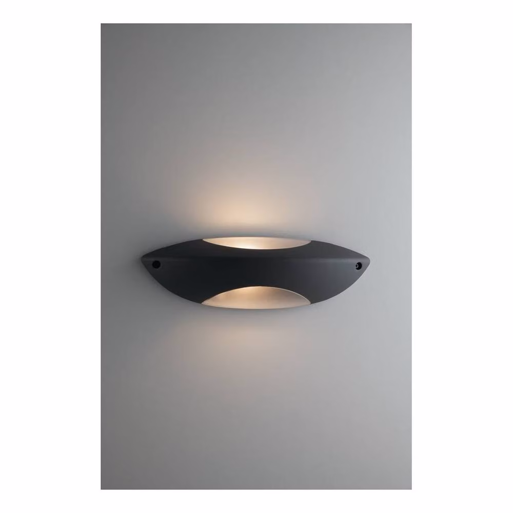Netlighting SEATTLE Outdoor Up Down Wall Light in Black, IP54, H 35 x W 11 x D 11 cm – 2