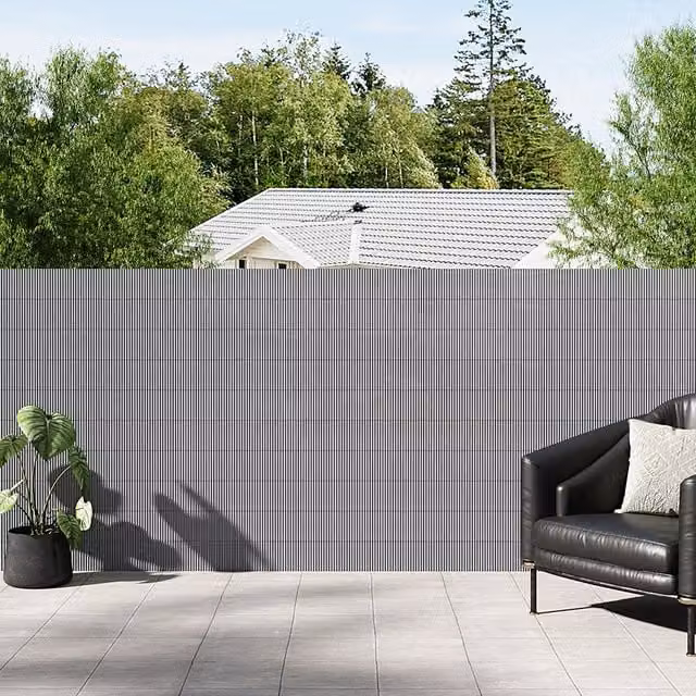 Breeins Semi-Transparent Sun-Blocked Privacy Fence, Grey, W: 300 cm, H: 120 cm