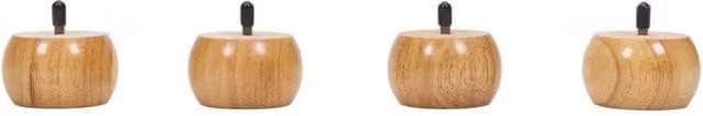 NESTLUNE 4-Piece Brown Wooden Bun Feet for Furniture – 1