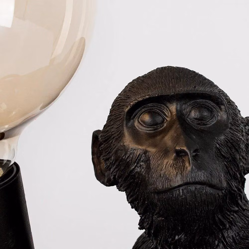 ValueLights Monkey Black Table Lamp with Polyresin and Ceramic Base – 3