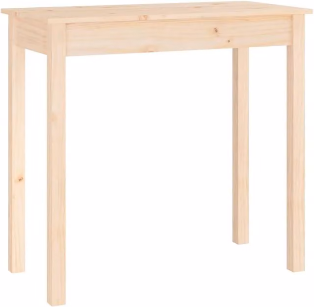 Berkfield Home Rustic Solid Wood Pine Console Table in Light Beige, W/D/H: 80 x 40 x 75 cm