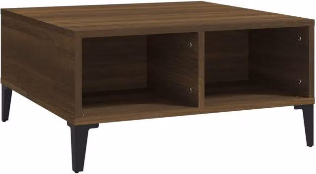 Berkfield Home Modern Square Coffee Table in Brown Oak, W/D/H: 60 x 60 x 30 cm – 1