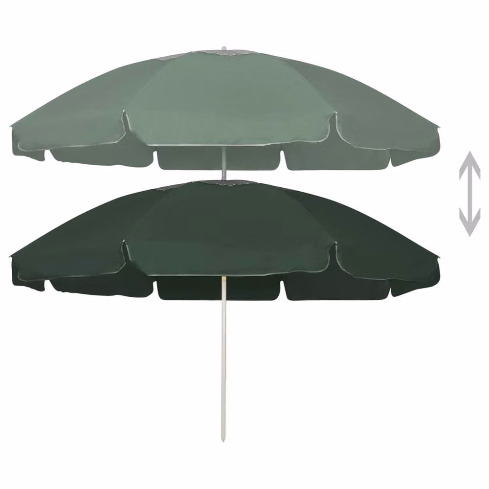 Berkfield Home Green Floral Polyester Beach Parasol, Diameter: 240 cm – 2