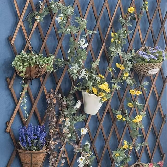 Marco Paul Beige Wooden Expandable Garden Trellis, H 180 cm x W 90 cm