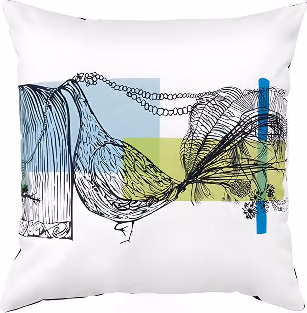 Gardenista Floral Printed Outdoor Scatter Cushion in Peacock Multicolour and Beige