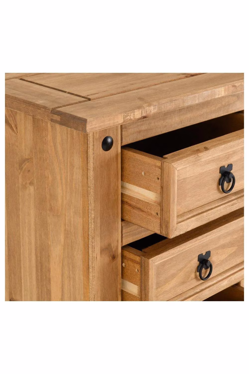 Seconique Corona 5 Drawer Narrow Chest in Brown Waxed Pine – 4