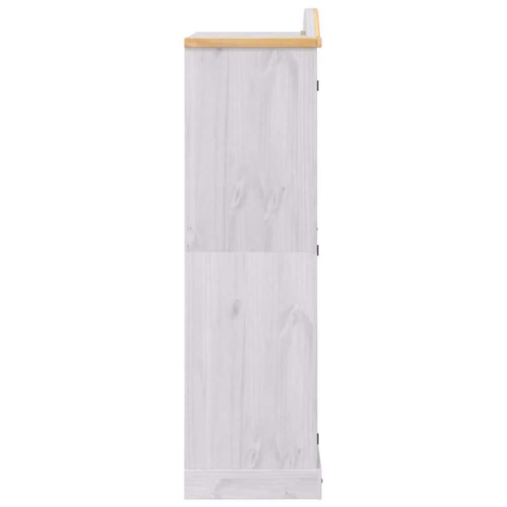 Berkfield Home Corona Wardrobe in White Solid Wood Pine, W/D/H: 102 x 52 x 186 cm – 3