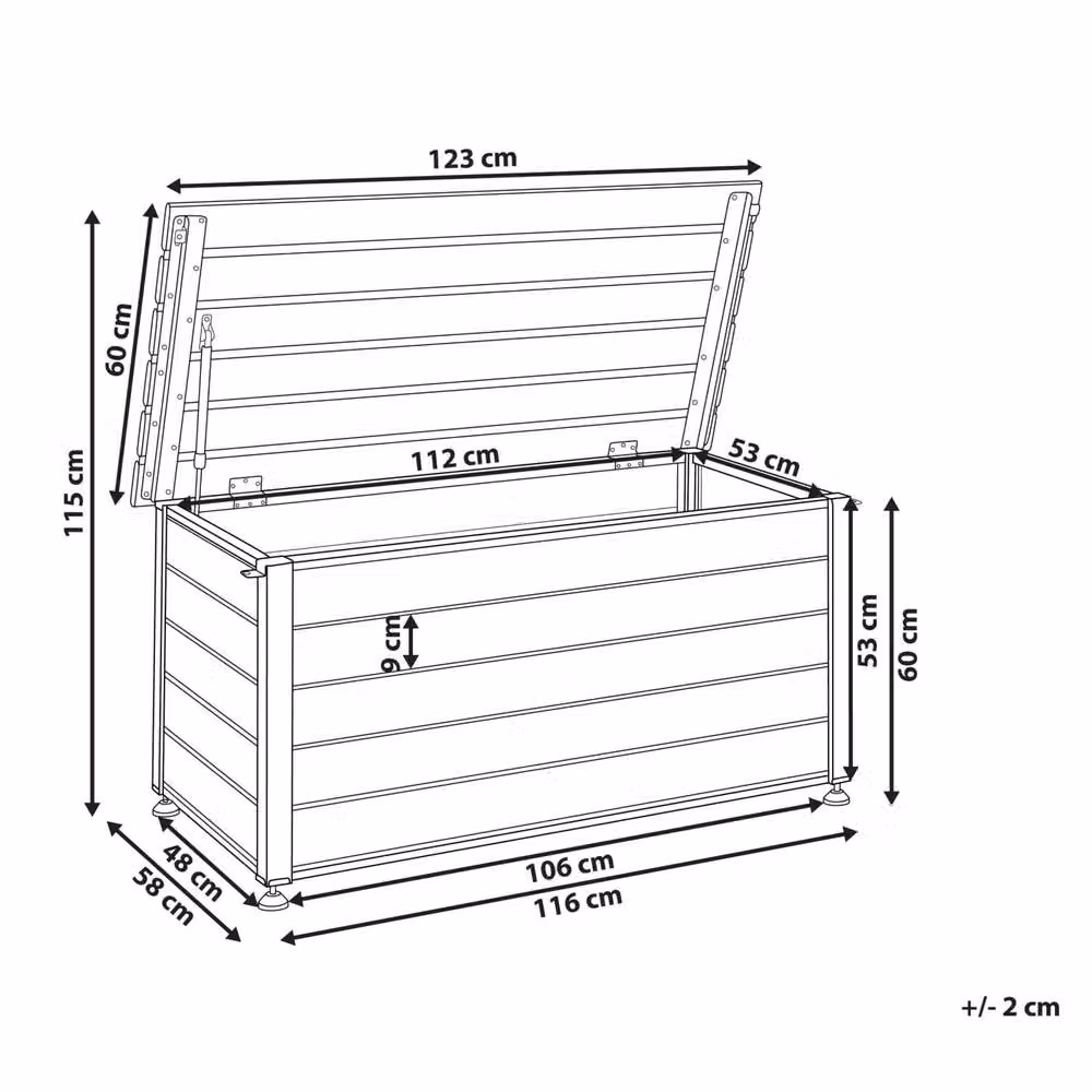 Wyld and Coco Aluminium Outdoor Storage Box, Dark Brown, W/D/H: 123 x 60 x 60 cm – 3