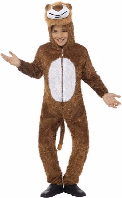 Smiffys Childrens Lion Bodysuit in Brown and White