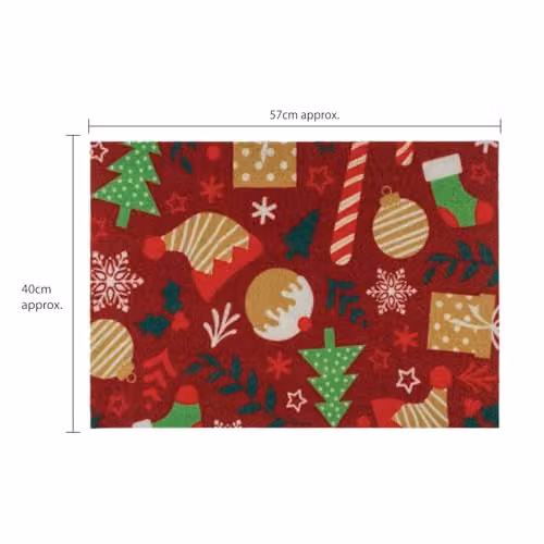 JVL Candy Lane Christmas Festive Machine Washable Non-Slip Entrance Doormat, W: 40 cm, D: 57 cm – 3