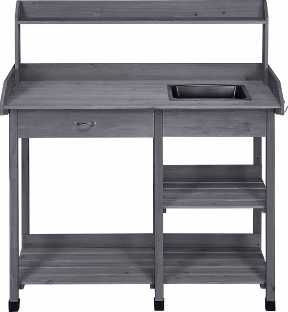 Yaheetech Grey Wooden Garden Potting Table