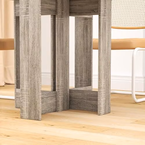 HOMCOM Modern Grey Folding Drop Leaf Dining Table for Kitchen and Dining Rooms, W/D/H: 76 x 73.7 x 76 cm – 5