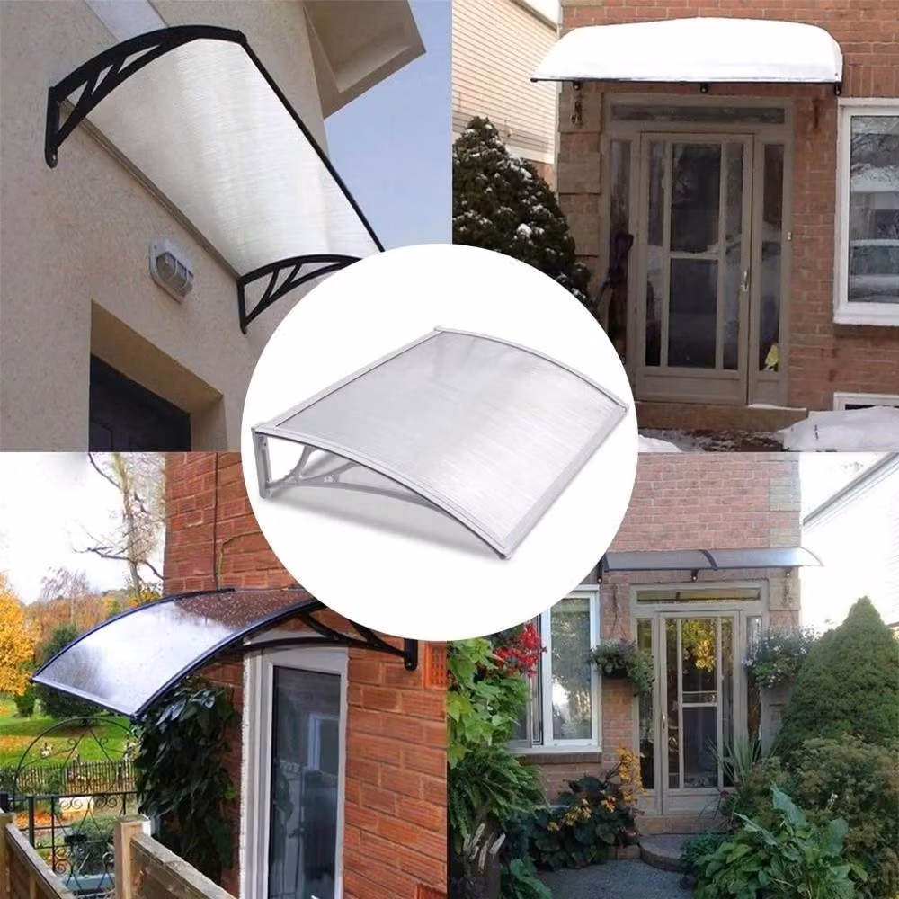 EONLION White Door Canopy Awning Rain Shelter W/D/H: 100 x 100 x 76 cm – 2