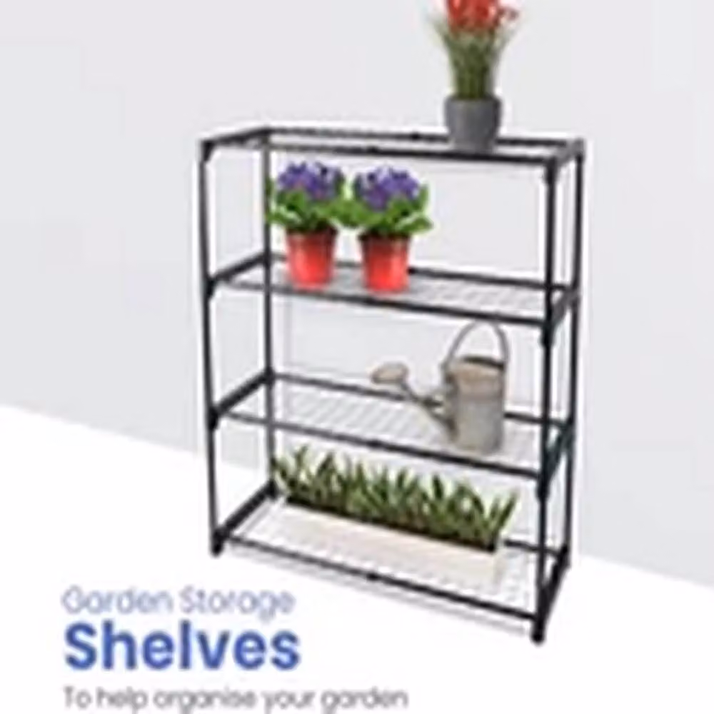 Havendro 4 Tier Black Metal Freestanding Greenhouse and Garage Plant Racking Unit – 4
