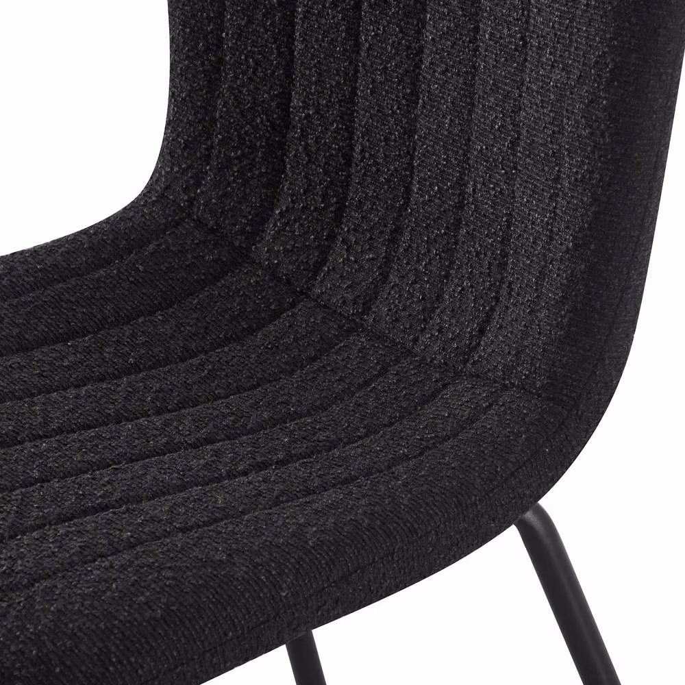 MCC Direct Bella Luxe Set of 6 Black Teddy Faux Fur Dining Chairs – 3