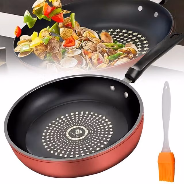 SPETLEK Non-Stick Diamond Aluminium Frying Pan, Red, 24 cm – 1