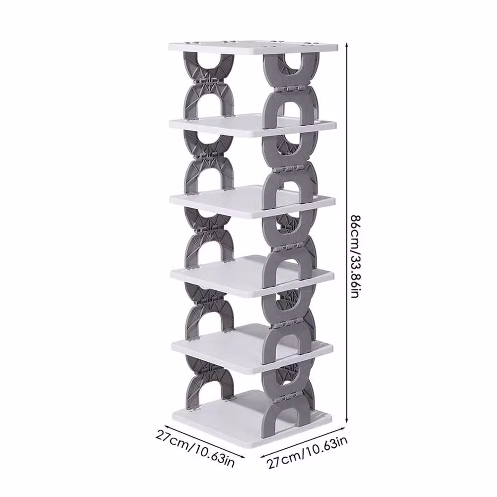 VOGREX Grey 6 Tier Foldable Shoe Rack Organizer – 2