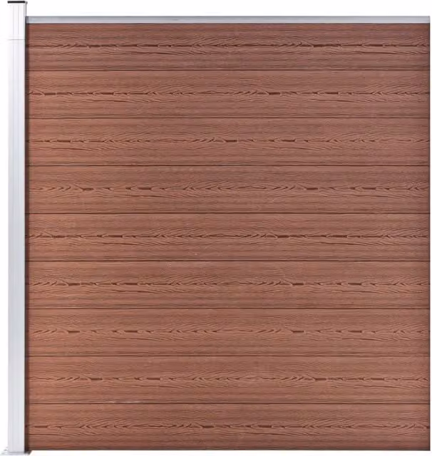 Berkfield Home WPC Garden Fence, Brown, W: 175 cm, H: 186 cm – 1