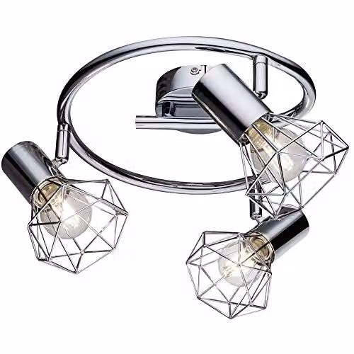 Netlighting Xara I Ceiling Spotlight Cluster in Chrome and Grey with 3x E14 Sockets
