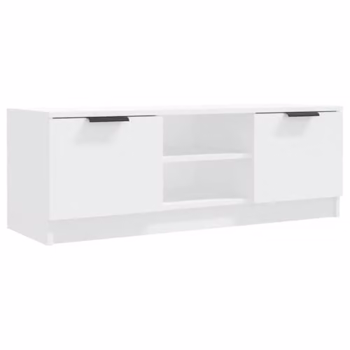 vidaXL Scandinavian TV Cabinet in White, W/D/H: 102 x 35 x 36.5 cm