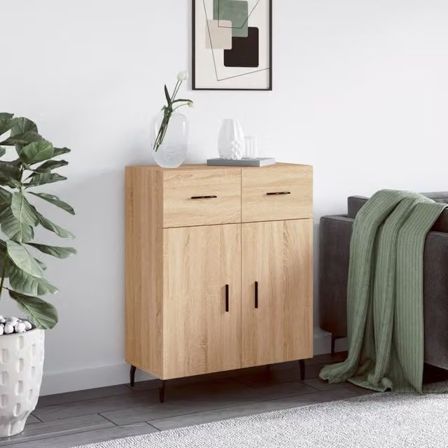 Berkfield Home Sonoma Oak Sideboard in Brown, W/D/H: 69.5 x 34 x 90 cm – 1