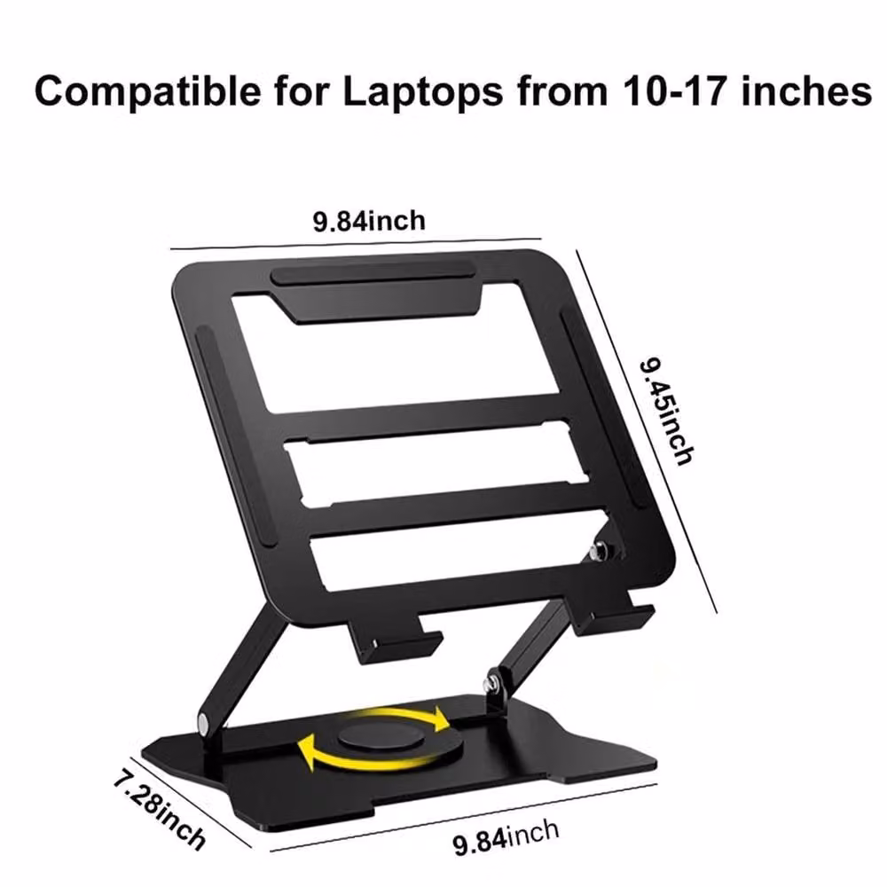 SPETLEK All Metal Portable Laptop and Tablet Stand in Black – 1
