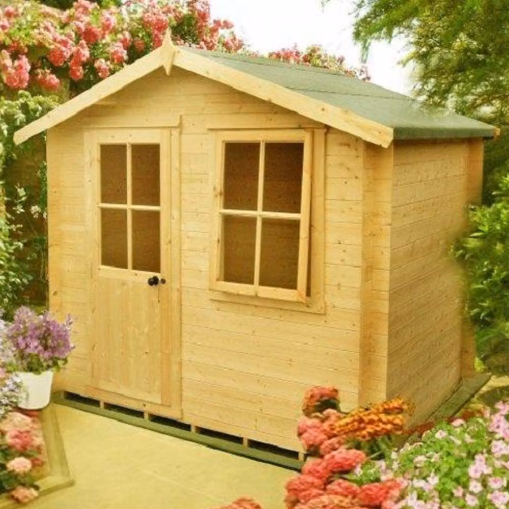 Shires Avesbury Log Cabin Garden Room and Home Office in Natural Wood – 2