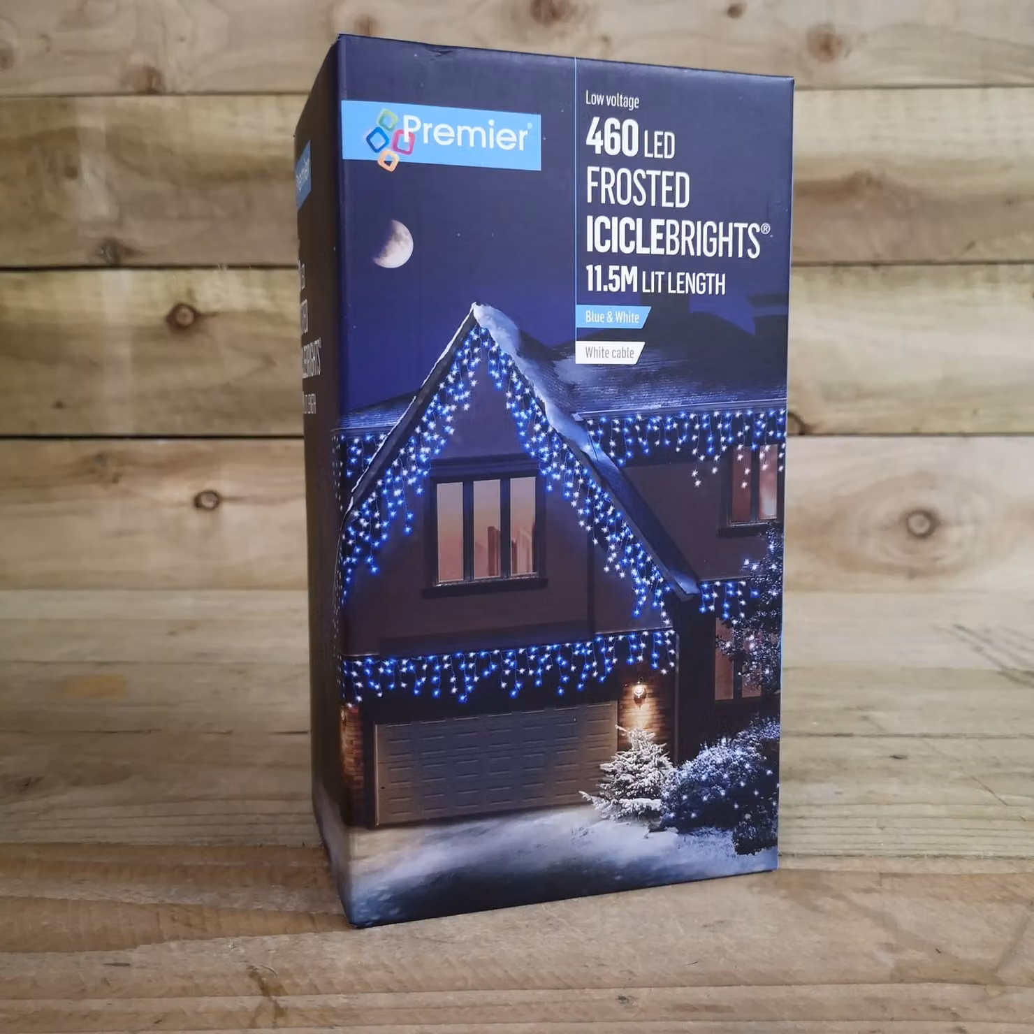 Samuel Alexander 460 LED Frosted Icicle Christmas String Lights in Blue and White, 11.5m – 2