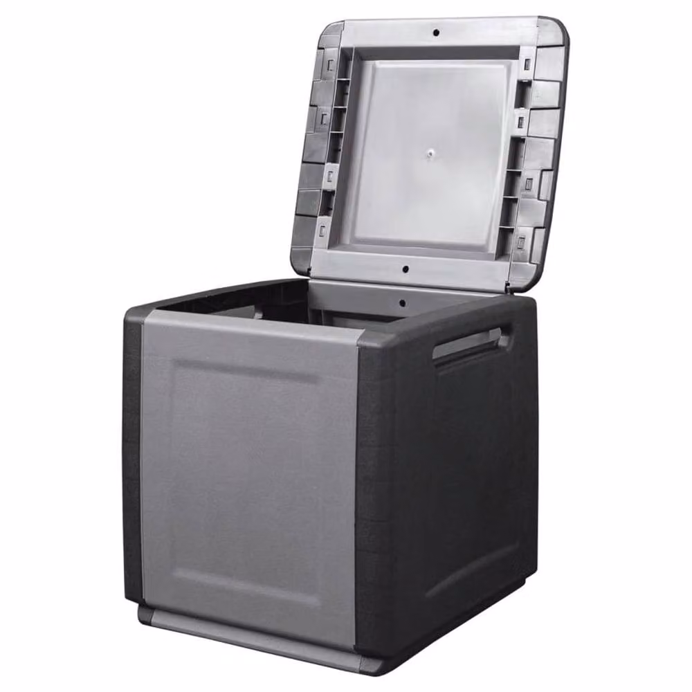 Berkfield Home Garden Storage Box in Dark Grey and Black, W/D/H: 54 x 53 x 57 cm – 3