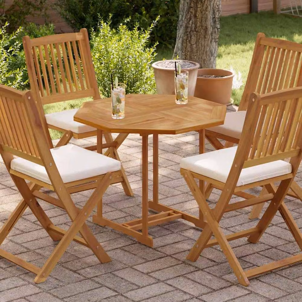 Berkfield Home Octagonal Solid Wood Teak Table Top, Brown, W/D/H: 80 x 80 x 2.5 cm – 2