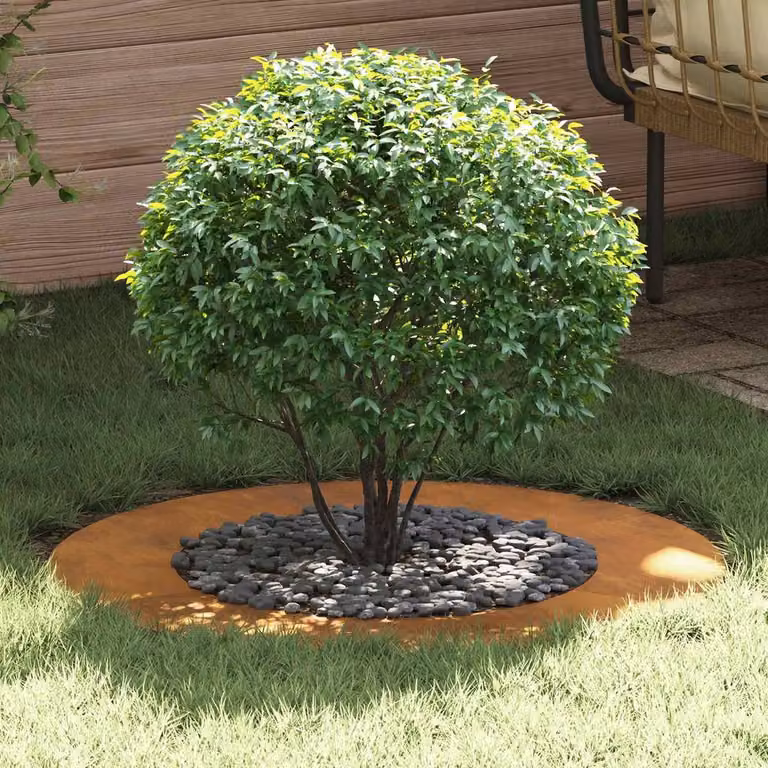 Berkfield Home Large Decorative Corten Steel Planter with Inlays in Brown and Multicolour