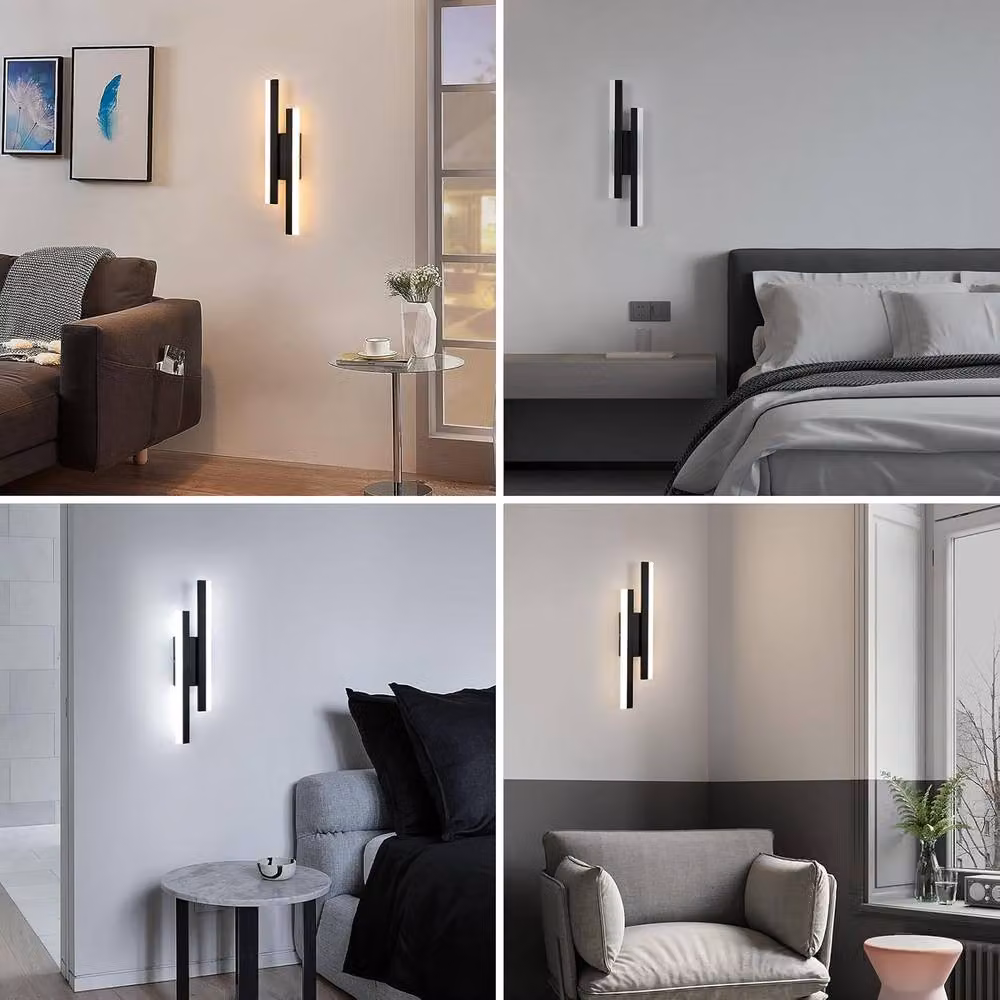 Goeco Modern Black LED Wall Light with 3 Colour Temperatures and Up/Down Lighting – 5