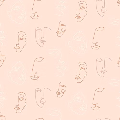 Riva Home Abstract Portrait Printed Wallpaper, Pink