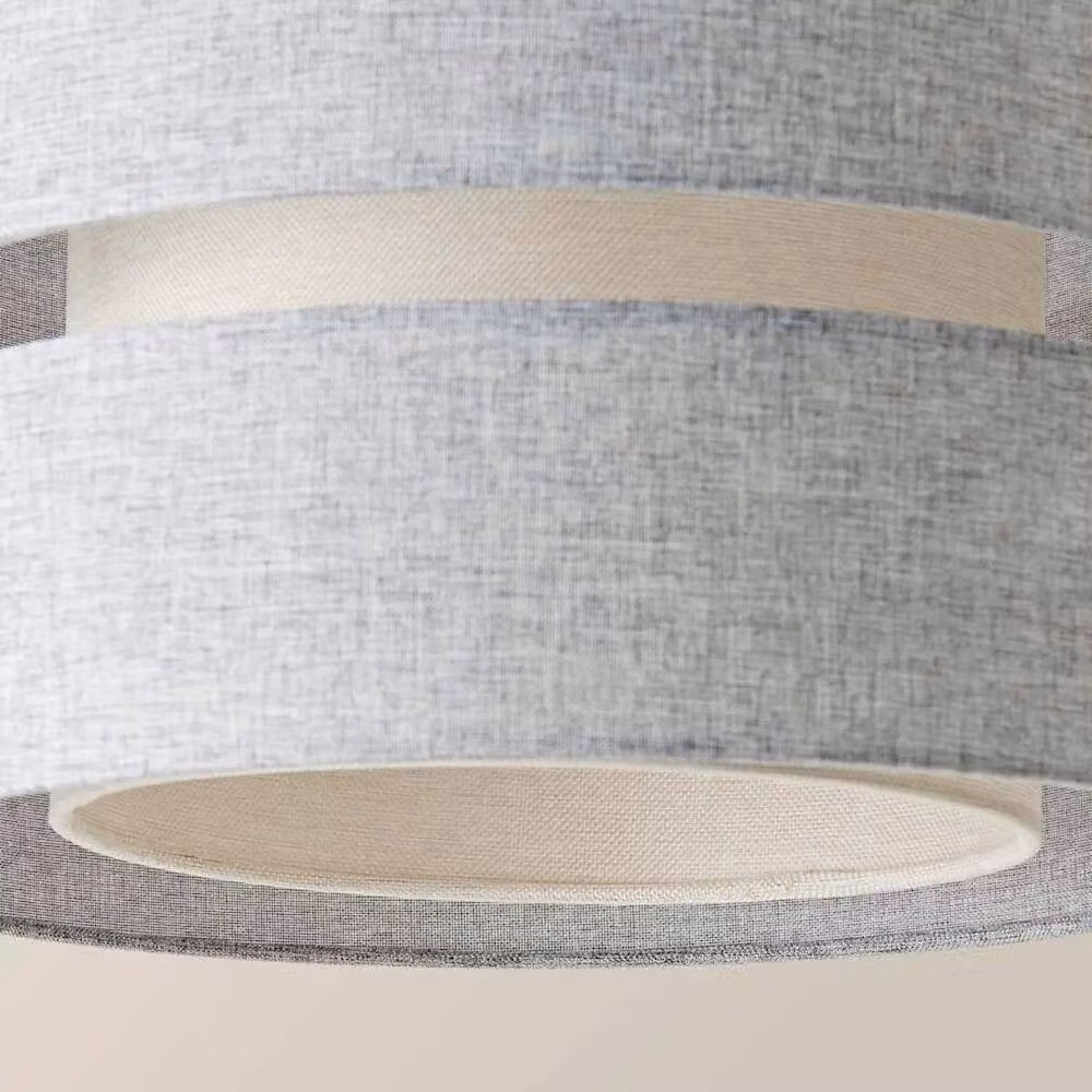 SPETLEK Modern Grey Fabric Cylinder Lampshade with LED Bulb – 3
