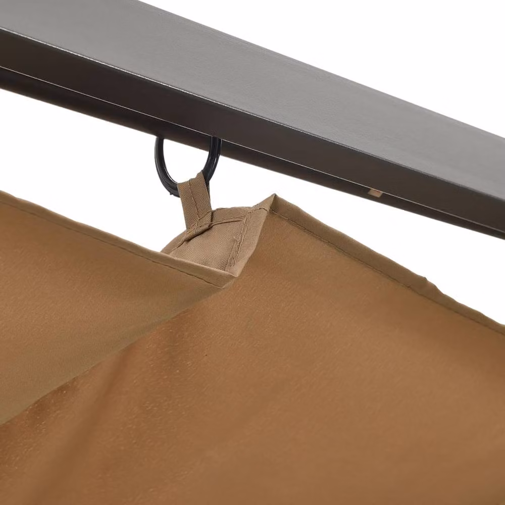 Berkfield Home Pergola with Retractable Roof in Taupe Beige, Steel and Polyester, W: 300 cm, D: 300 cm, H: 225 cm – 3