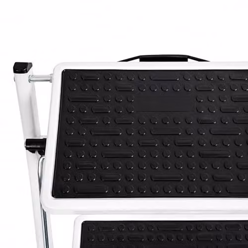 Oypla 2 Step Folding Steel Stepladder in White with Non-Slip Rubber Feet – 5
