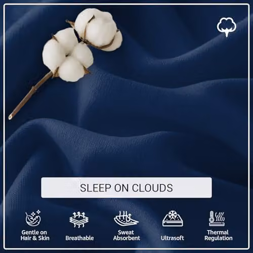 Pamposh Blue 400 Thread Count 100% Egyptian Cotton King Size Duvet Cover Set, W: 230 cm, D: 220 cm, H: 180 x 200 cm – 4